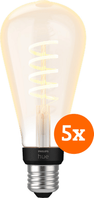 Philips Hue Filament White Ambiance Edison XL 5-pack