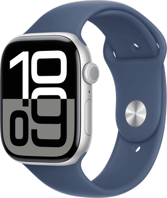 Apple Watch Series 10 4G 46mm Zilver Sportband M/L