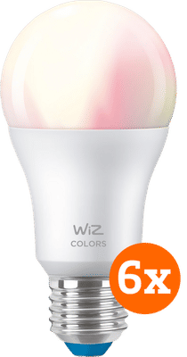 WiZ Smart lamp 6-pack - Gekleurd en Wit Licht - E27