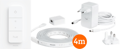 Philips Hue Lightstrip Plus White & Color 4m basisset + Draadloze dimmer