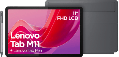 Lenovo Tab M11 11 inch 128GB Wifi Grijs + Book Case Grijs