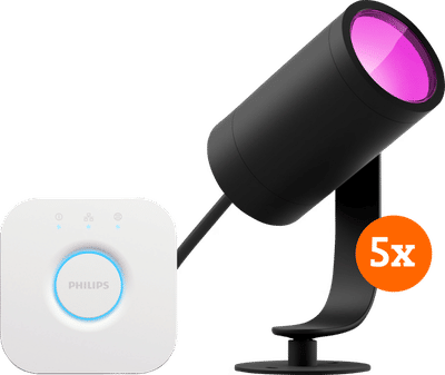 Philips Hue Lily Starter Pack White and Color prikspot 5-Pack + Bridge