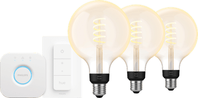 Philips Hue Filament White Ambiance Globe XL 3-Pack Startpakket
