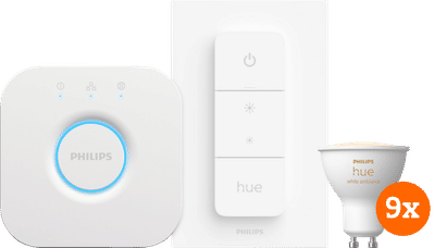 Philips Hue White Ambiance GU10 9-pack + dimmer