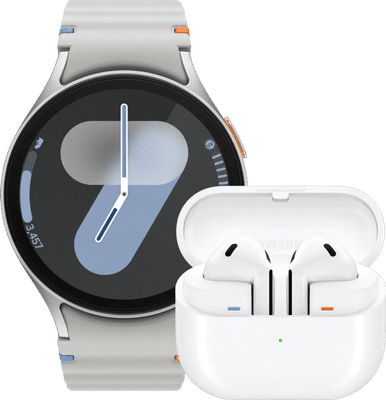 Samsung Galaxy Watch 7 Zilver 44mm + Galaxy Buds3 Wit