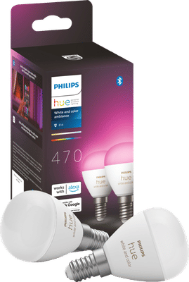 Philips Hue Luster kogellamp White and Color E14 2-pack