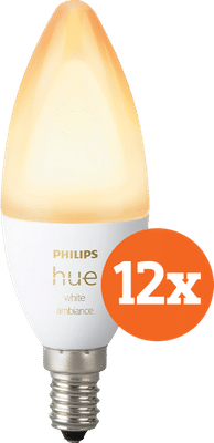 Philips Hue White Ambiance E14 12-Pack