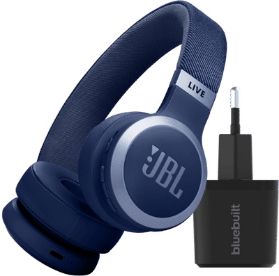 JBL Live 670NC Blauw + BlueBuilt Quick Charge Oplader met Us