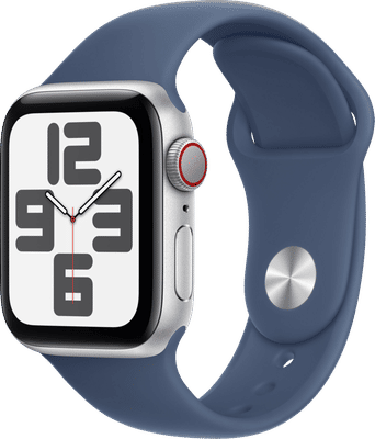 Apple Watch SE 2024 4G 40mm Zilver Sportband M/L