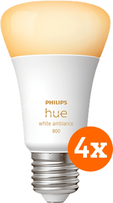 Philips Hue White Ambiance E27 800lm 4-pack