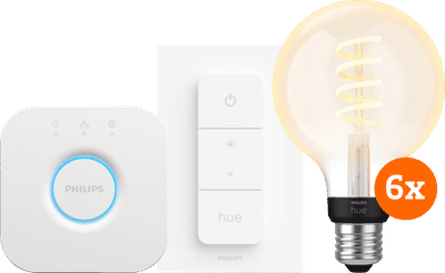Philips Hue Filament White Ambiance Globe 6-Pack Startpakket