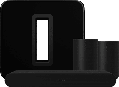 Sonos Ray Zwart + 2x Era 100 Zwart + Sub G3 Zwart