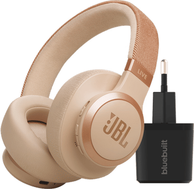 JBL Live 770NC Rosegoud + BlueBuilt Quick Charge Oplader met
