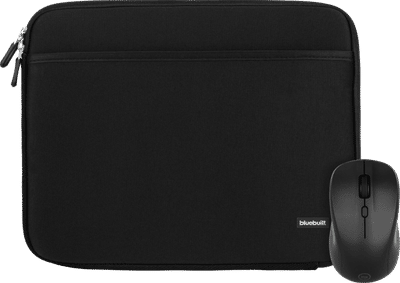 BlueBuilt Laptophoes breedte 31 cm 13 inch M Zwart + Nexum Draadloze muis