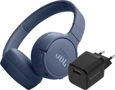 JBL Tune 670NC Blauw + BlueBuilt Quick Charge Oplader met Usb A Poort 18W Zwart