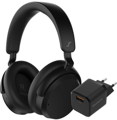 SenSennheiser Accentum Wireless Zwart + BlueBuilt Quick Charge Oplader met Usb A Poort 18W