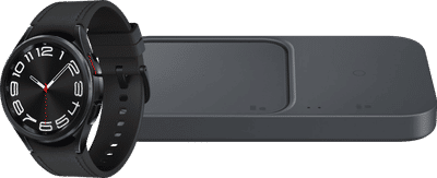 Samsung Galaxy Watch 6 Classic 4G Zwart 43mm + Samsung Duo Draadloze Oplader