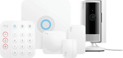 Ring Alarmsysteem met 1 magneetcontact en 1 bewegingssensor + Ring Indoor Cam 2nd gen Wit