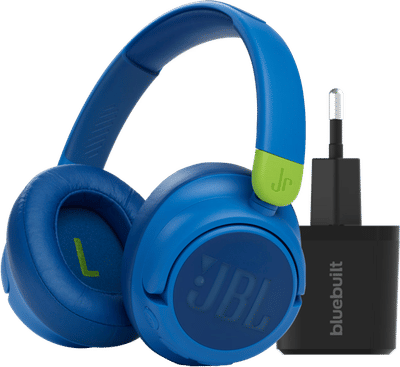 JBL JR460NC Blauw + BlueBuilt Quick Charge Oplader met Usb A