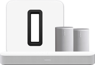 Sonos Beam Wit + 2x Era 100 Wit + Sub G3 Wit