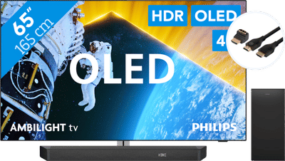 Philips 65OLED809 - Ambilight (2024) + Soundbar + Hdmi kabel