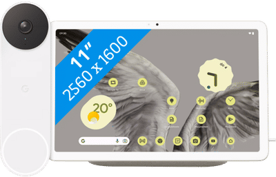 Google Pixel Tablet 128GB Wifi Creme en Dock met Speaker + Nest Doorbell Battery
