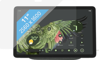 Google Pixel Tablet 128GB Wifi Grijs en Oplaaddock met Speaker + BlueBuilt Screenprotector