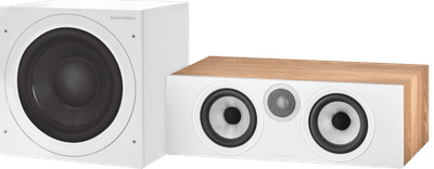 Bowers & Wilkins HTM6 S3 Bruin + ASW608 Wit
