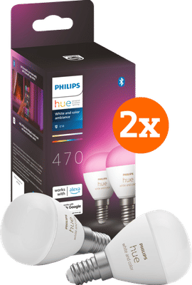 Philips Hue Luster kogellamp White and Color E14 4-pack