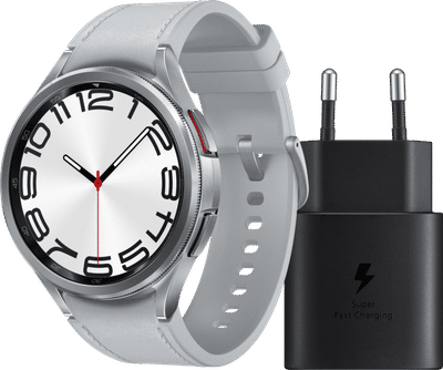 Samsung Galaxy Watch 6 Classic Zilver 47mm + Samsung Oplader