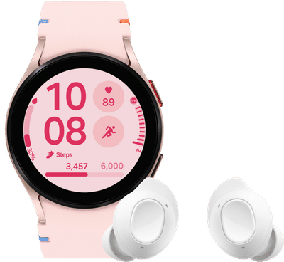 Samsung Galaxy Watch FE Roze + Buds FE Wit
