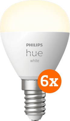 Philips Hue Kogellamp White E14 6-pack