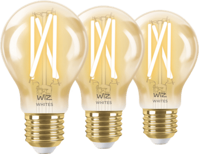 WiZ Smart Filament lamp Standaard Goud 3-pack - Warm tot Koelwit Licht - E27