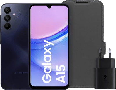 Samsung Galaxy A15 128GB Zwart 5G + Accessoirepakket