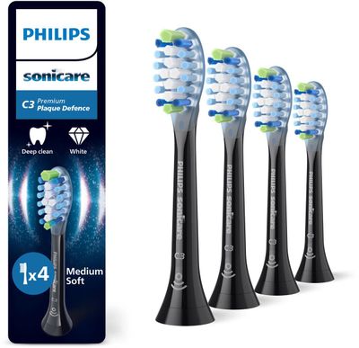 Philips Sonicare C3 Premium Plaque Defence tandborsthuvuden – svarta – 4-pack