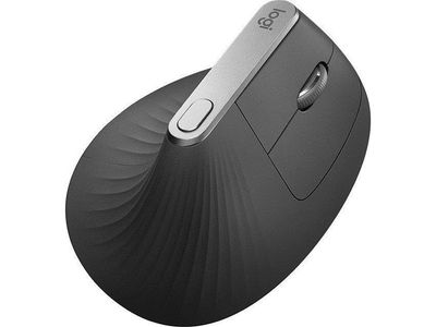 Logitech MX Vertical - Vertikal mus - ergonomisk - optisk - 6 knapper - trådløs, kablet - Bluetooth, 2.4 GHz - USB trådløs mottaker - grafitt
