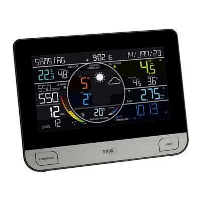 TFA-Dostmann View Pro, Sort, Anemometer (vindhastighet), Inne hygrometer, Inne Termometer, Utendørs Barometer, Utendørs..., Barometer, Hygrometer, ...