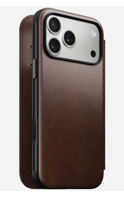 Nomad Modern Leather Folio, Folio, Apple, iPhone 17 Pro Max, 16 cm (6.3"), Brun
