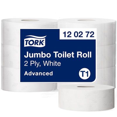 Toalettpapir Tork T1 Jumbo Advanced 2-lags 360 m hvitt - (6 ruller per kartong)