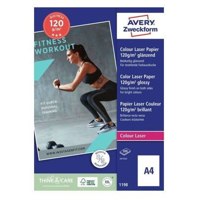 Avery Zweckform Superior Colour Laser Paper 1198 - Blank - hvit - A4 (210 x 297 mm) - 120 g/m² - 200 ark fotopapir