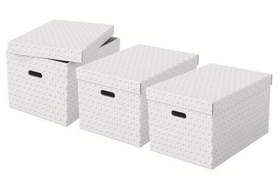 Esselte - Gaveeske - stor - 51 cm x 35.5 cm x 30.5 cm - hvit - pakke av 3