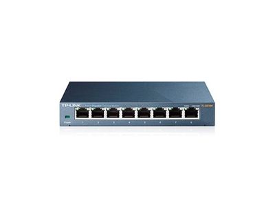 TP-Link TL-SG108 8-port Metal Gigabit Switch - Switch - ikke-styrt - 8 x 10/100/1000 - stasjonær