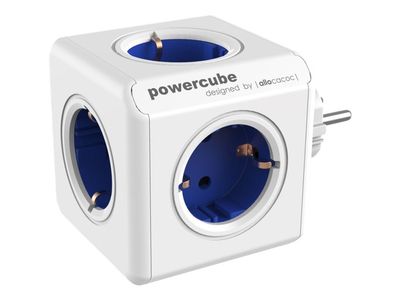 Allocacoc PowerCube original - Kraftdistributionsenhet - AC 100-240 V - utgångskontakter: 5 - blå