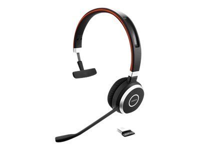Jabra Evolve 65 MS mono - Hodesett - on-ear - konvertibel - Bluetooth - trådløs - NFC - USB - Certified for Skype for Business