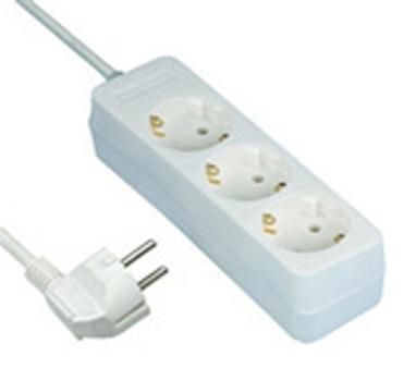 REV 512342555, 3 AC-utgångar, 250 V, 16 A, 3500 W, Vit, 1,4 m