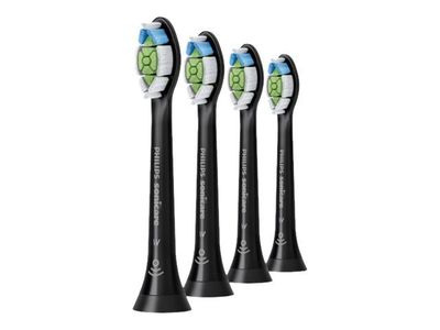 Philips Sonicare W HX6064 Optimal White - Extra tandborsthuvud - till tandborste - svart (paket om 4) - för Sonicare 2 Series; Sonicare DiamondClea...