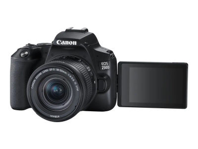 Canon EOS 250D - Digitalkamera - SLR - 24.1 MP - APS-C - 4 K / 25 fps - 3x optisk zoom EF-S 18-55 mm IS STM lins - Wi-Fi, Bluetooth - svart