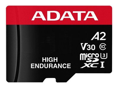 ADATA High Endurance - Flashminnekort (microSDXC til SD-adapter inkludert) - 64 GB - A2 / Video Class V30 / UHS-I U3 / Class10 - microSDXC UHS-I