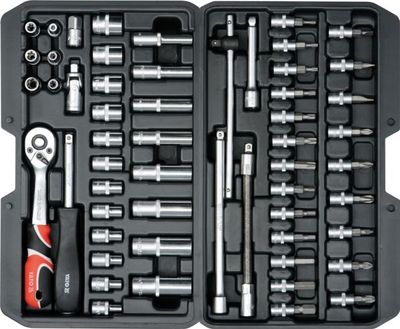 Yato YT-14501, Pipenøkkelsett, 56 stykker, Kromfarget, Kromvanadiumstål, 1,85 kg