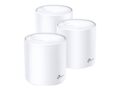 TP-Link Deco X60 - Wi-Fi-system - (3 rutere) 1GbE - Wi-Fi 6 - Dobbeltbånd